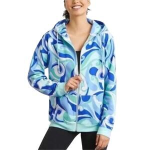 Hill House The Allie Zip Up Ocean Kaleidoscope Sweatshirt NWT Women’s Size Small